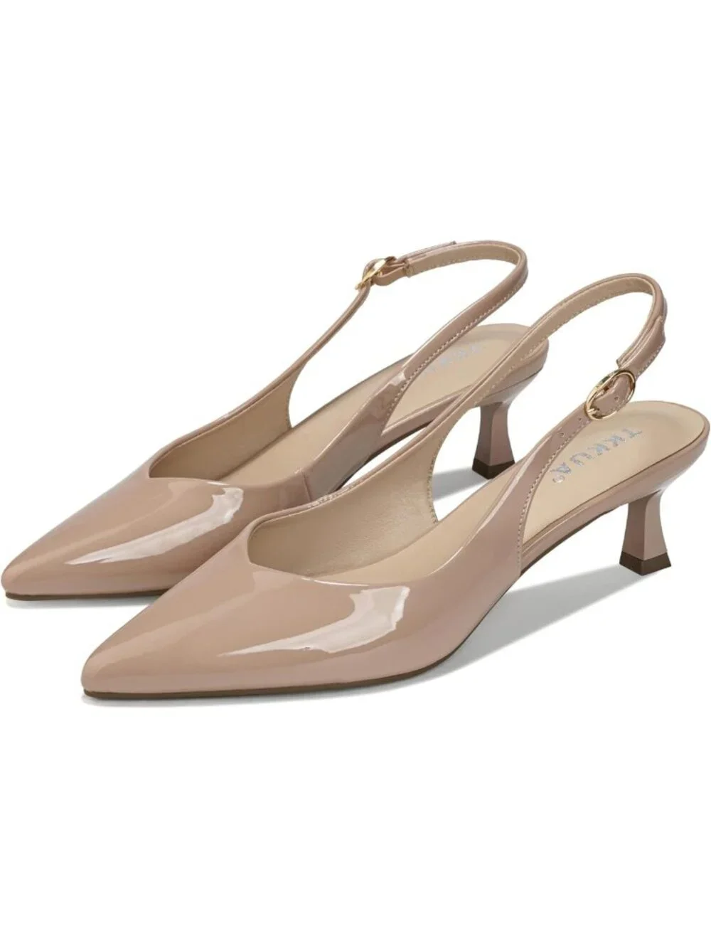 Chic Women's 2-Inch Slingback Kitten Heels, Pointed Toe Dress Pumps